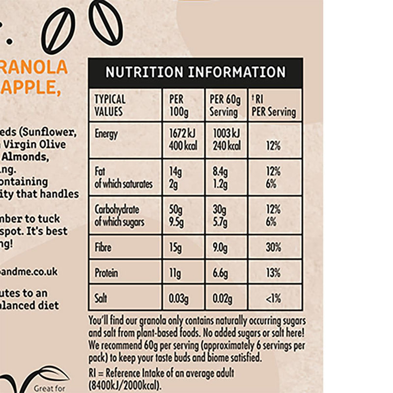 BIO & ME Apple & Cinnamon Gut-Loving Prebiotic Granola  (360g)