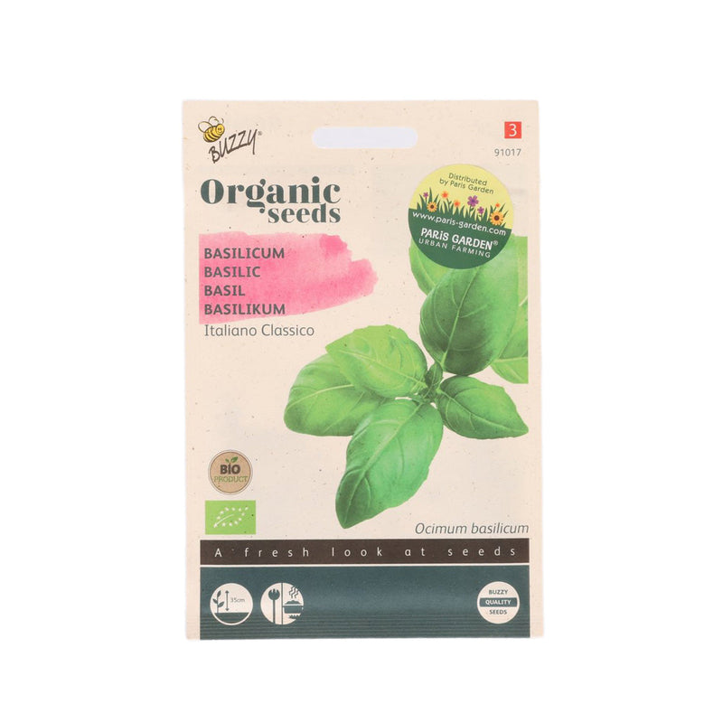 PARIS GARDEN Organic Seeds - Basil  (0.25g, 1pc)