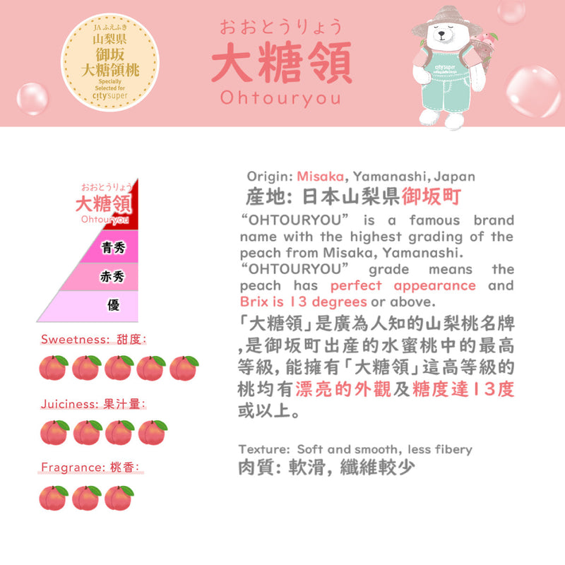 Japan Yamanashi Ohtouryou Peach 15-16&