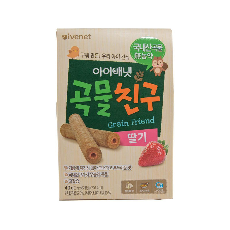 IVENET Bebe Grain Friend Snack (Strawberry)  (8 x 5g)